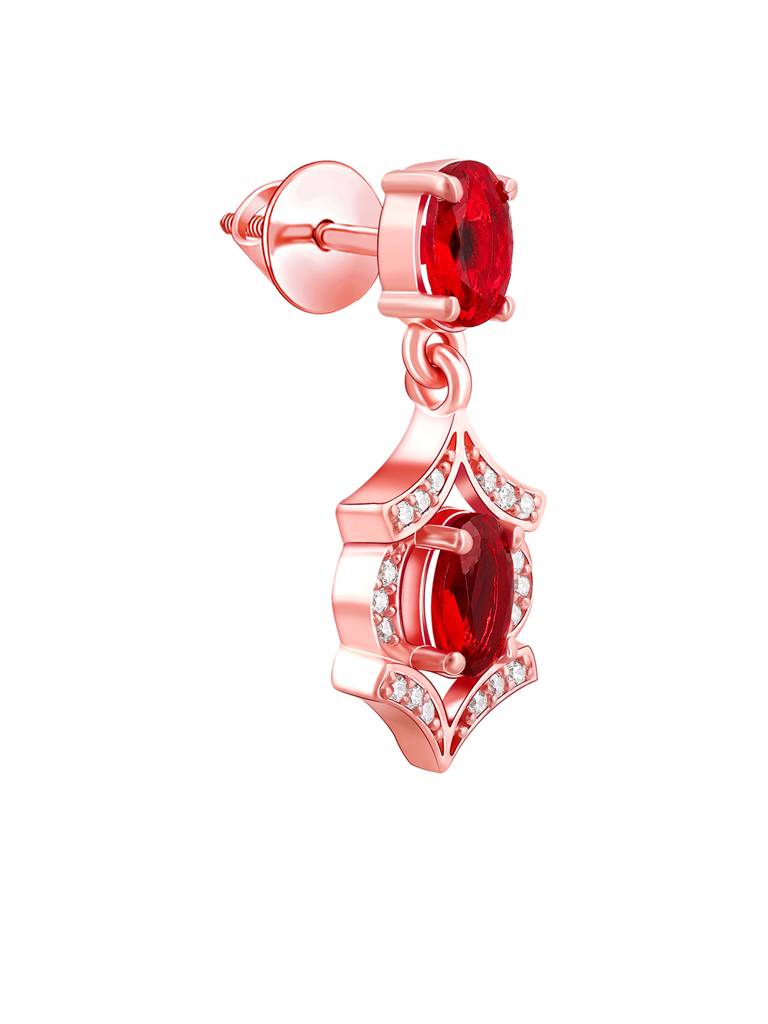 925 Silver Rose Gold Pretty Woman Set For Women And Girls : PD02322ER02571