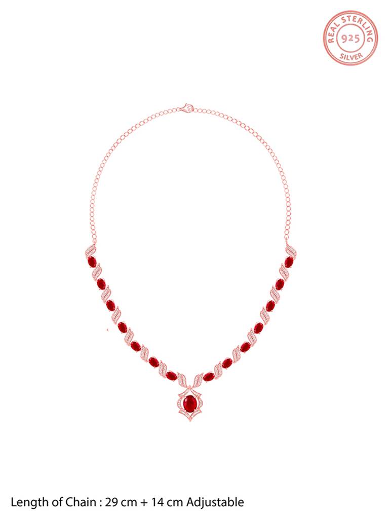 925 Silver Rose Gold Pretty Woman Set For Women And Girls : PD02322ER02571