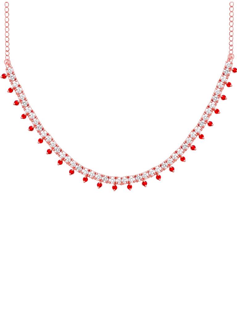 925 Silver Rose Gold Passionate Heart Necklace For Womens And Girls : PD02324