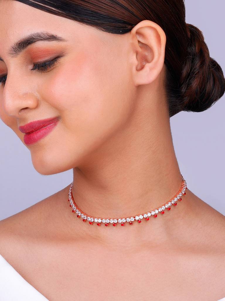 925 Silver Rose Gold Passionate Heart Necklace For Womens And Girls : PD02324