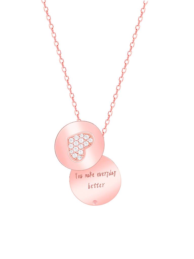 Giva 925 Silver Rose Gold Custom Everyday Better Pendant With Link Chain : PD02332