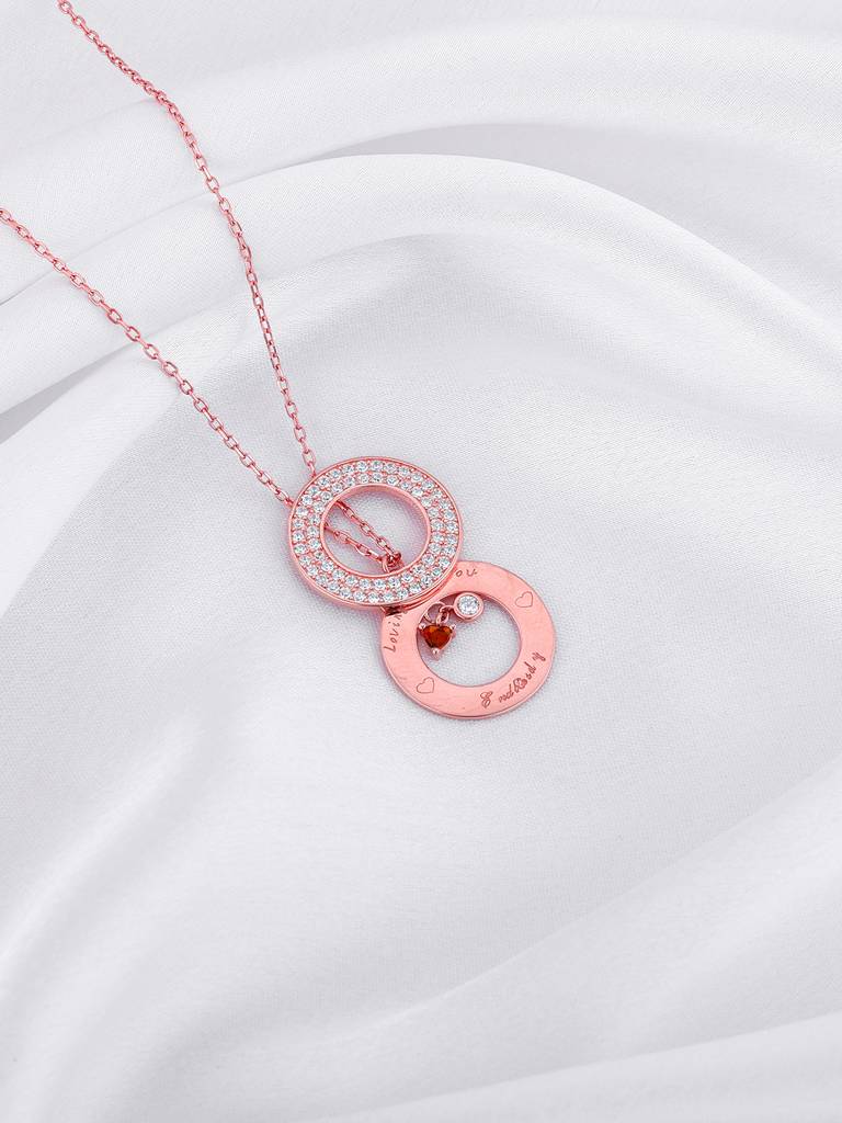 Giva 925 Silver Rose Gold Custom Loving You Endlessly Pendant With Link Chain : PD02334