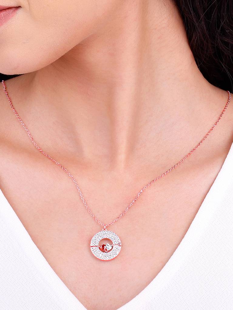 Giva 925 Silver Rose Gold Custom You & Me Pendant With Link Chain : PD02337