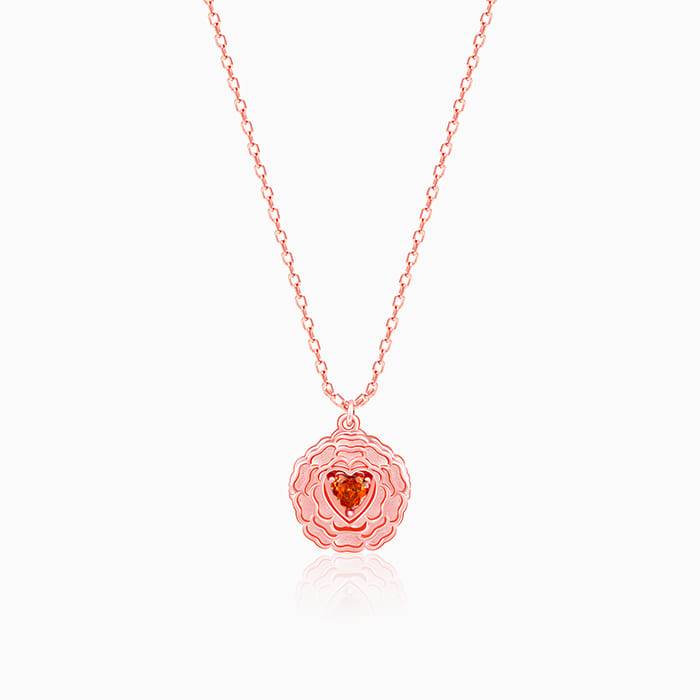 Giva 925 Sterling Silver Rose Gold Custom I Love You Pendant With Link Chain|Gift For Vale : PD02339
