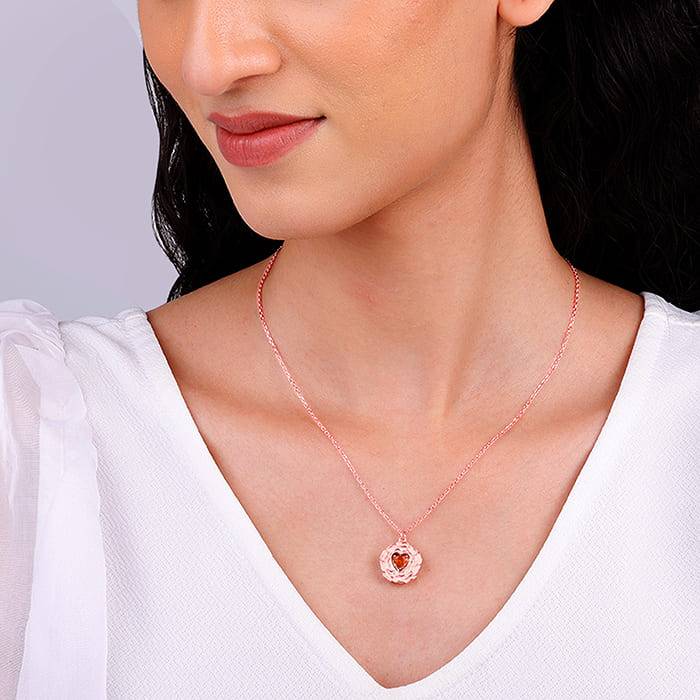 Giva 925 Sterling Silver Rose Gold Custom I Love You Pendant With Link Chain|Gift For Vale : PD02339