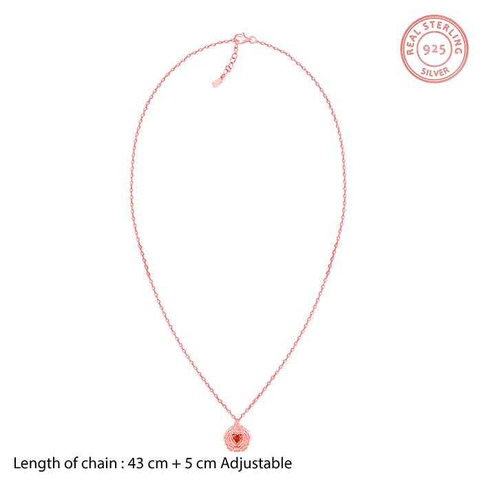 Giva 925 Sterling Silver Rose Gold Custom I Love You Pendant With Link Chain|Gift For Vale : PD02339