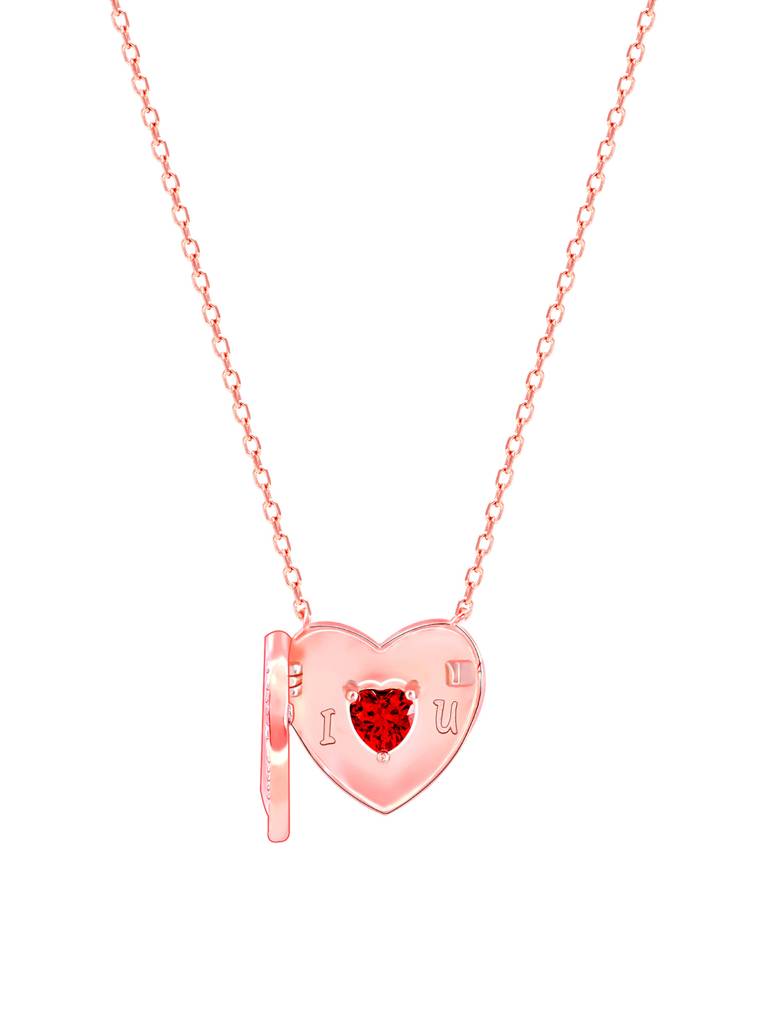 Giva 925 Silver Rose Gold Custom I Love You Pendant Necklace : PD02340