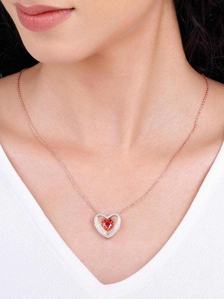 Giva 925 Silver Rose Gold Custom I Love You Pendant Necklace : PD02340