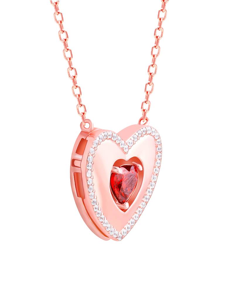 Giva 925 Silver Rose Gold Custom I Love You Pendant Necklace : PD02340
