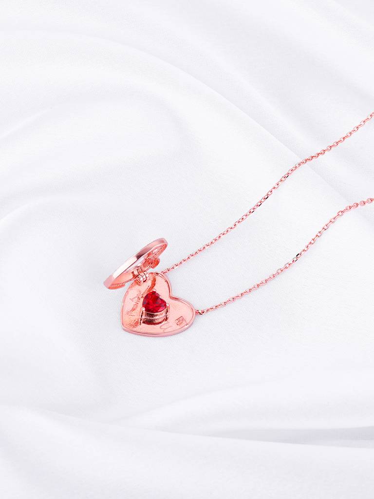 Giva 925 Silver Rose Gold Custom I Love You Pendant Necklace : PD02340
