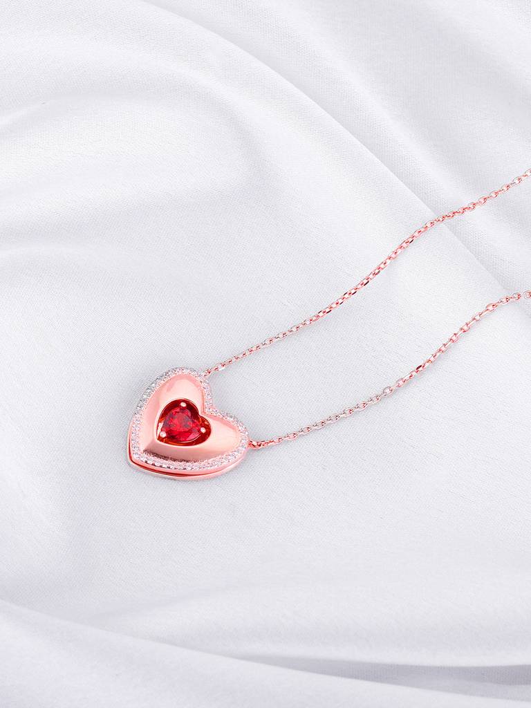 Giva 925 Silver Rose Gold Custom I Love You Pendant Necklace : PD02340
