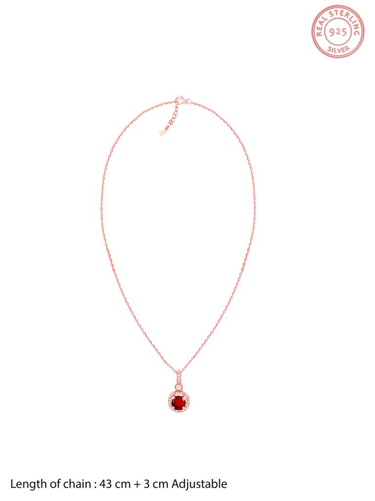 925 Silver Rose Gold One And Only Pendant With Link Chain For Womens And Girls : PD02347
