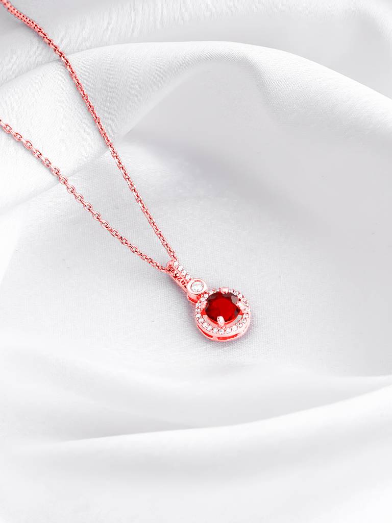 925 Silver Rose Gold One And Only Pendant With Link Chain For Womens And Girls : PD02347