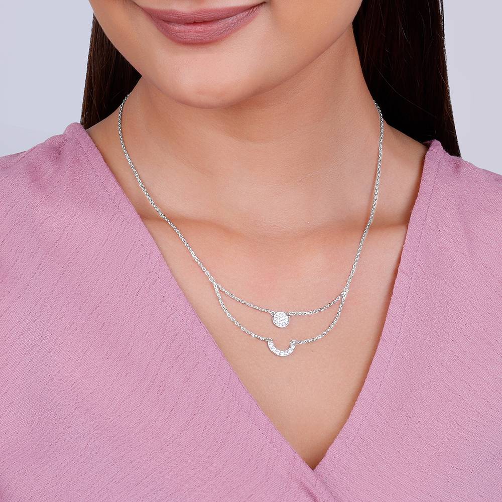 Giva 925 Silver Lune Layered Necklace : PD02349