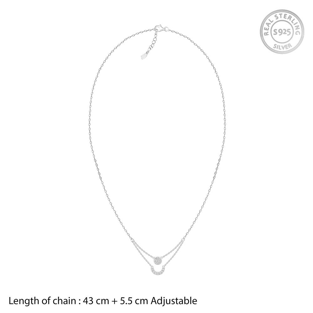 Giva 925 Silver Lune Layered Necklace : PD02349