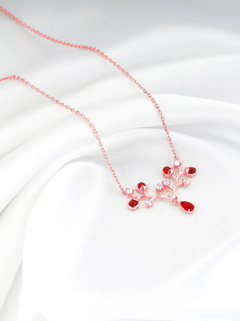Giva 925 Silver Rose Gold Love Garden Necklace Sterling Silver  Rose Gold