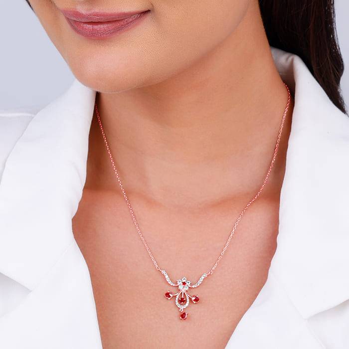 Giva 925 Silver Rose Gold Grow In Love Necklace : PD02355