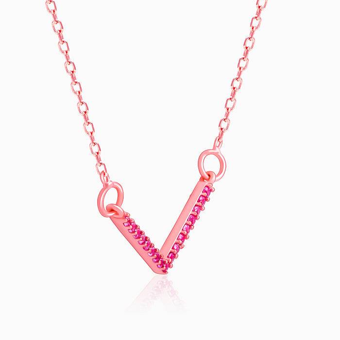 Giva 925 Silver Rose Gold V Necklace : PD02356