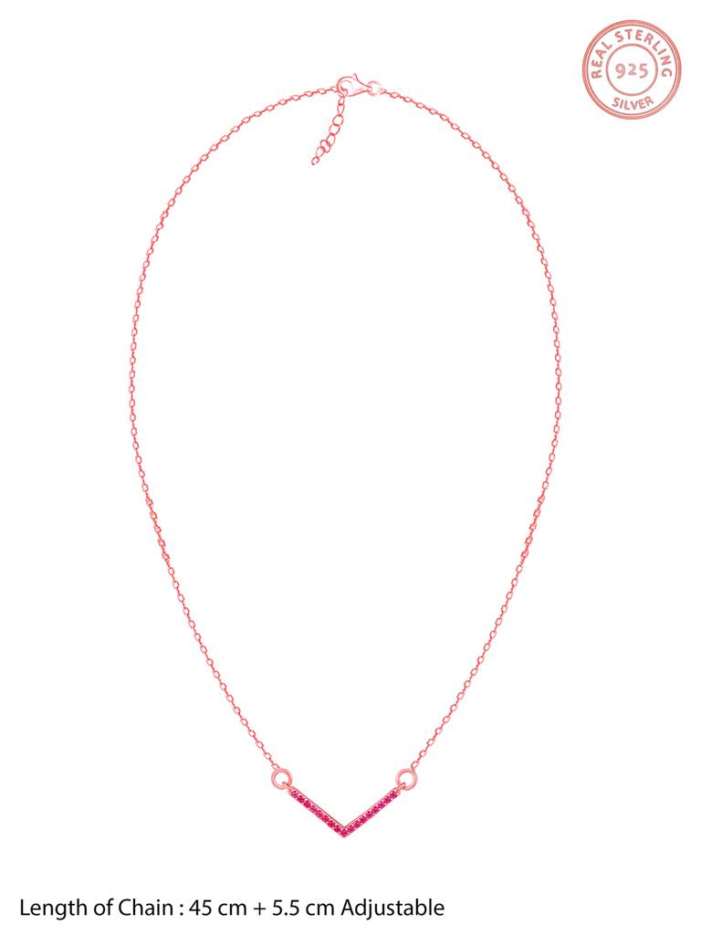 Giva 925 Silver Rose Gold V Necklace : PD02356