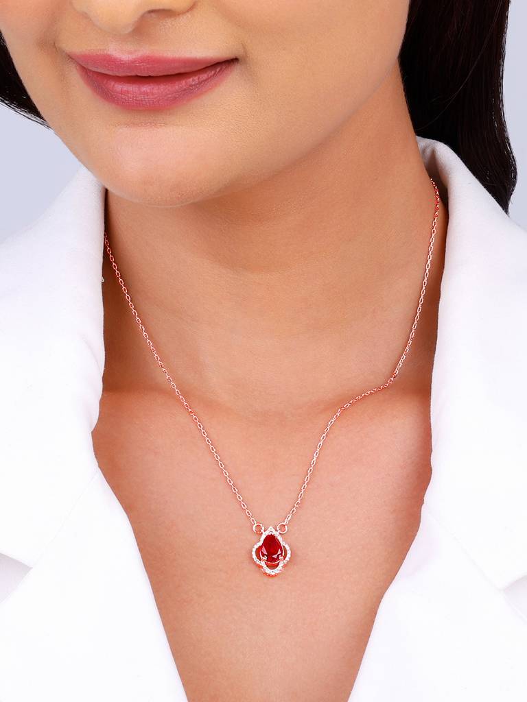 Giva 925 Silver Rose Gold Love Confession Necklace : PD02359