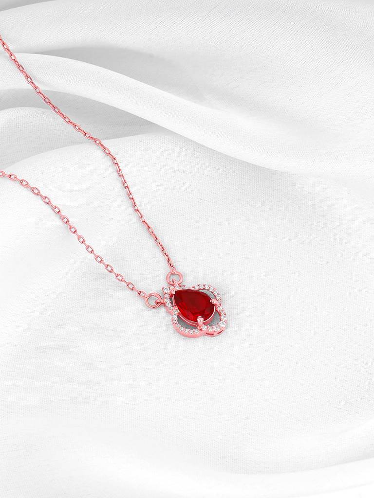 Giva 925 Silver Rose Gold Love Confession Necklace : PD02359