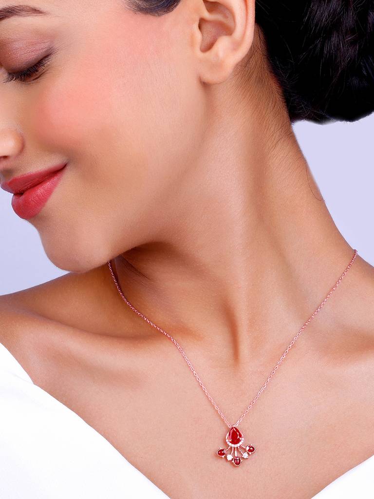 Giva 925 Silver Rose Gold Liberty Of Love Pendant With Link Chain : PD02360