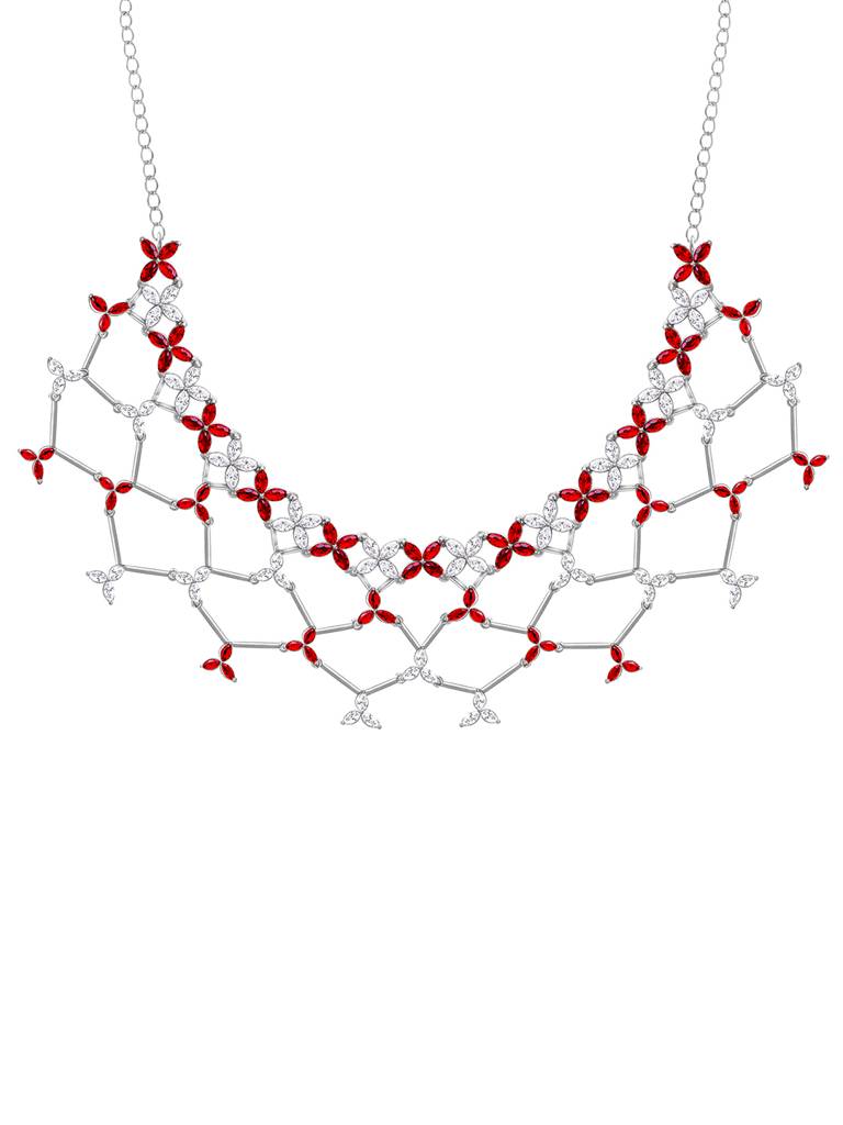 925 Silver Criss Cross Love Necklace For Womens And Girls : PD02361