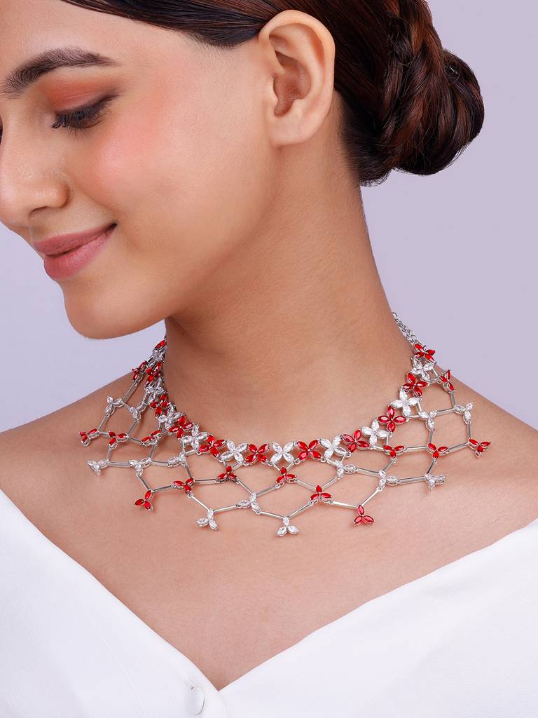 925 Silver Criss Cross Love Necklace For Womens And Girls : PD02361