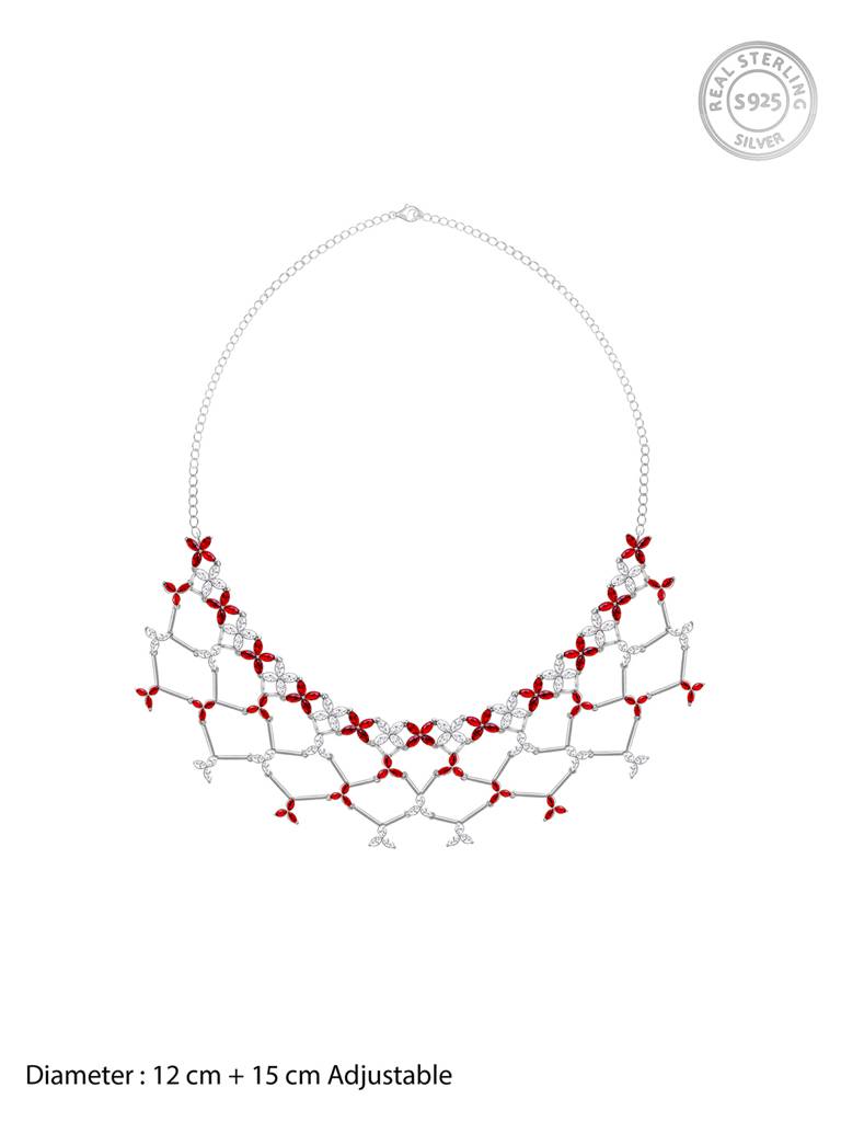 925 Silver Criss Cross Love Necklace For Womens And Girls : PD02361