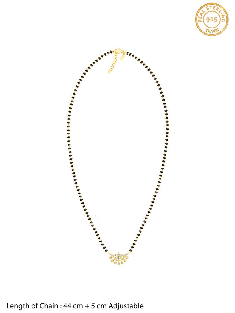 Giva 925 Silver Golden Floral Moon Mangalsutra : PD02365