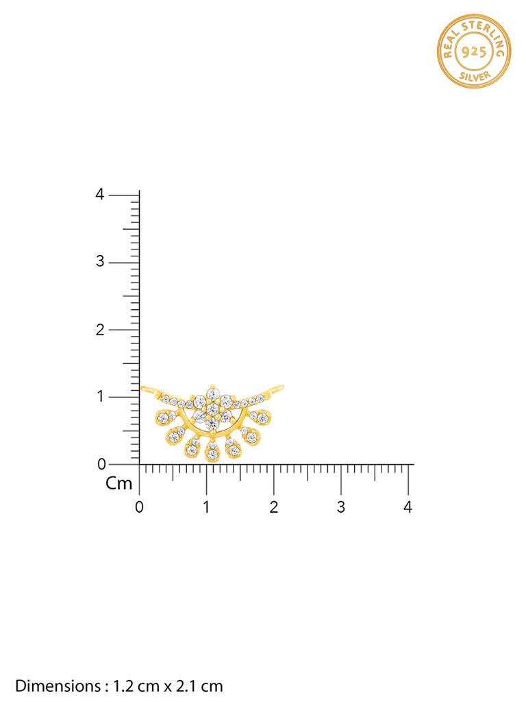 Giva 925 Silver Golden Floral Moon Mangalsutra : PD02365