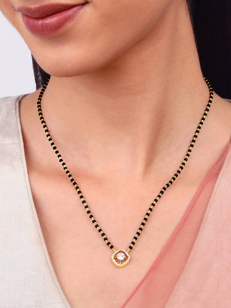 Giva 925 Silver Golden Glitter It On Mangalsutra : PD02366