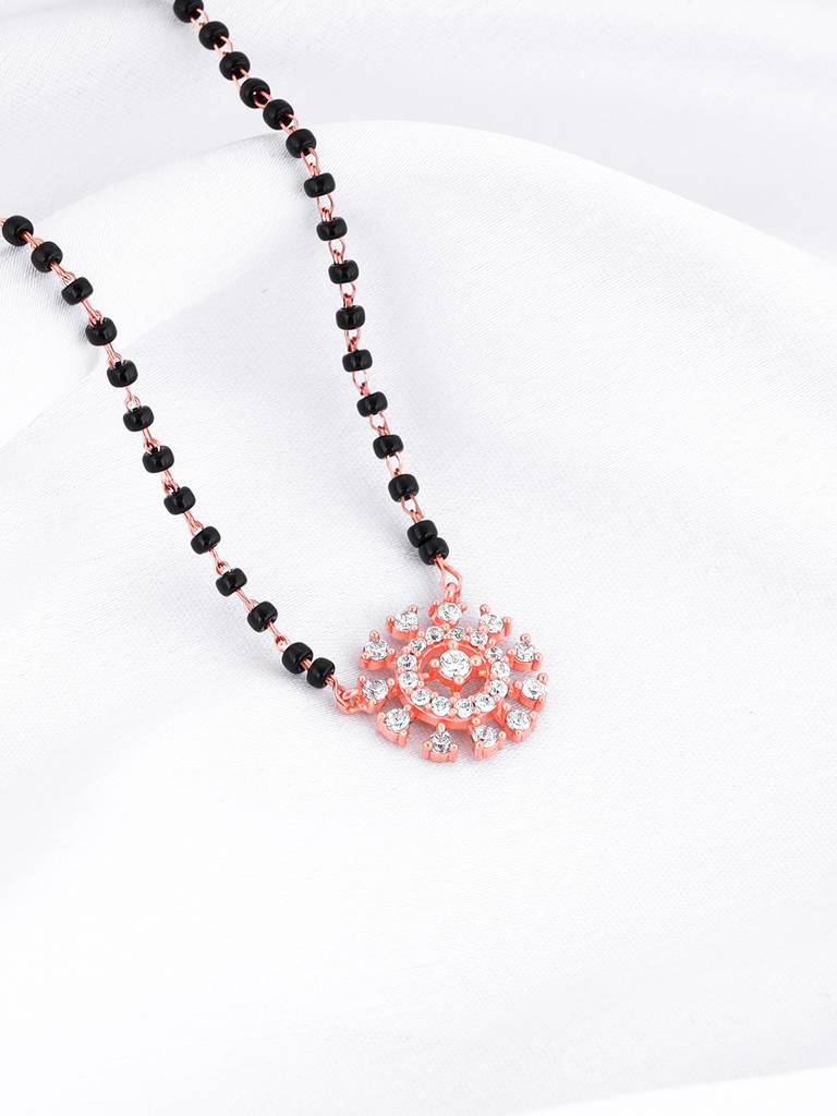 Giva 925 Silver Rose Gold Kivar Mangalsutra : PD02367