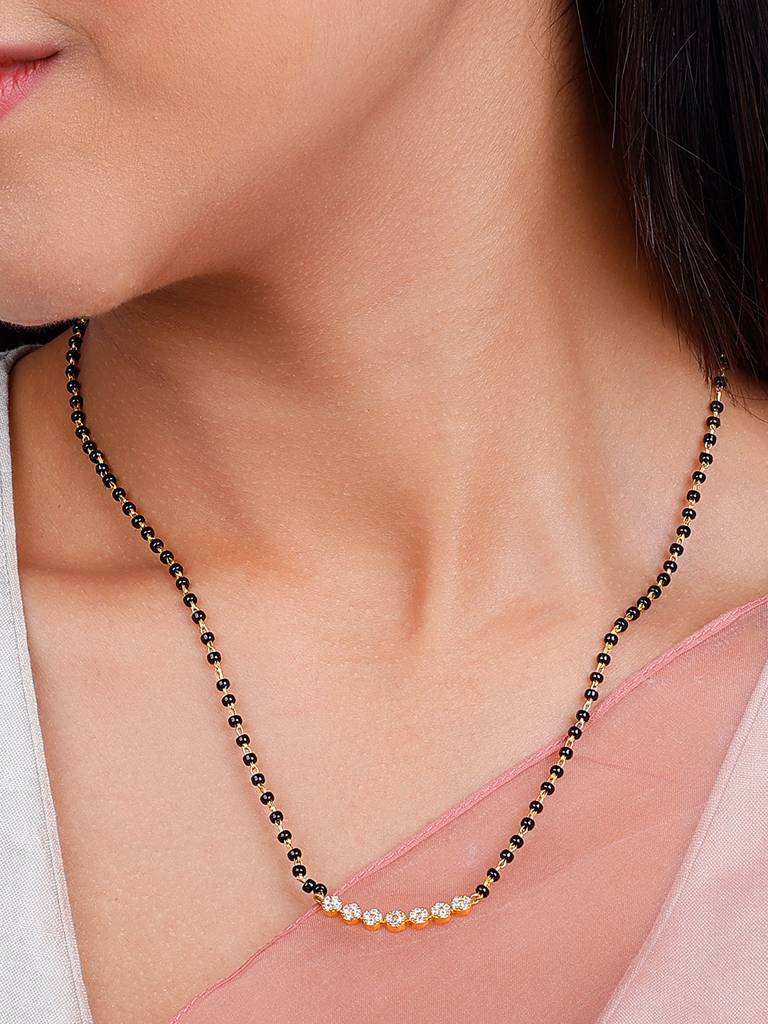 Giva 925 Silver Golden Arc Of Flowers Mangalsutra : PD02368