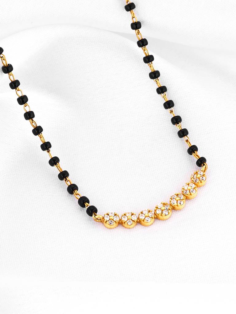 Giva 925 Silver Golden Arc Of Flowers Mangalsutra : PD02368