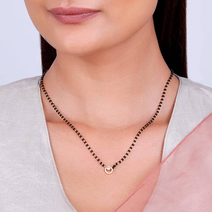 Giva 925 Sterling Silver Golden Eclipsed Mangalsutra| Necklace To Gift Women & Girls | Wit : PD02370