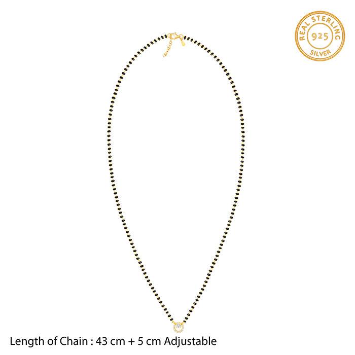Giva 925 Sterling Silver Golden Eclipsed Mangalsutra| Necklace To Gift Women & Girls | Wit : PD02370