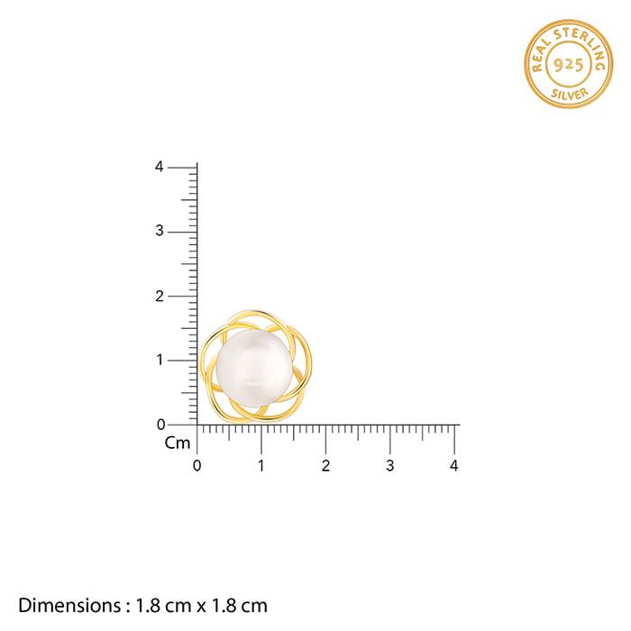 Giva 925 Sterling Silver Golden Nested Pearl Set| Gifts For Women And Girls | With Certifi : PD02373ER02619