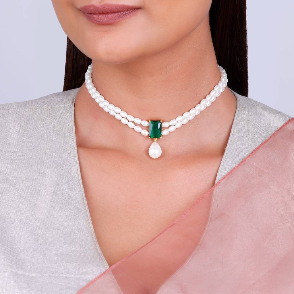 Giva 925 Sterling Silver Golden Meadow Pearl Choker| Necklace To Gift Women & Girls | With : PD02376