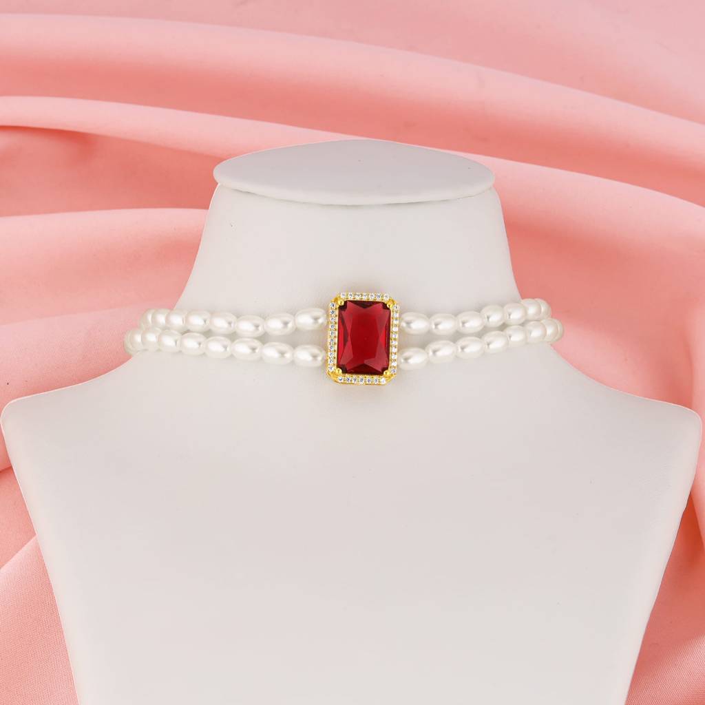 Giva 925 Sterling Silver Golden Roseate Pearl Choker| Necklace To Gift Women & Girls | Wit : PD02377