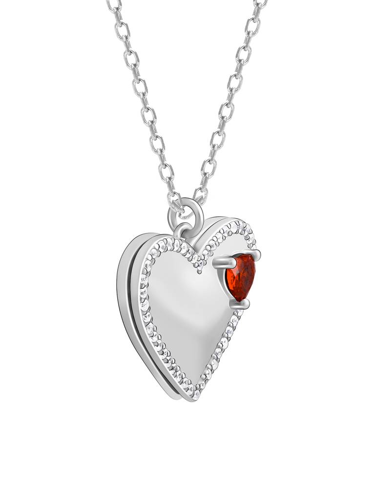 Giva 925 Silver Custom Two Hearts Becoming One Pendant With Link Chain : PD02383