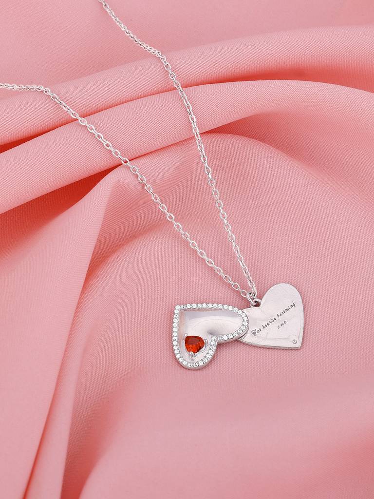 Giva 925 Silver Custom Two Hearts Becoming One Pendant With Link Chain : PD02383