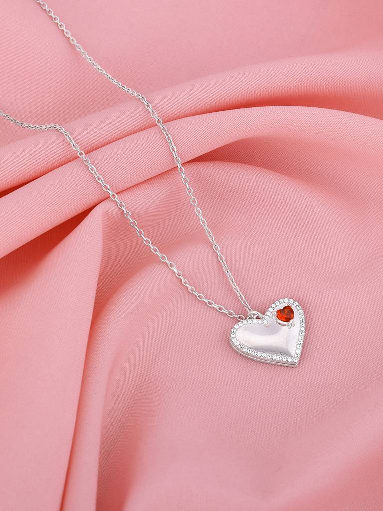 Giva 925 Silver Custom Two Hearts Becoming One Pendant With Link Chain : PD02383