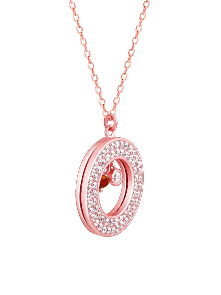 Giva 925 Silver Rose Gold Custom Slides Open Pendant With Link Chain : PD02386