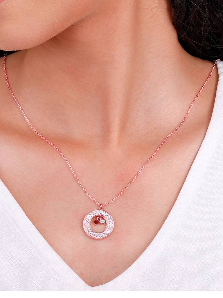 Giva 925 Silver Rose Gold Custom Two Hearts Becoming One Pendant With Link Chain : PD02387