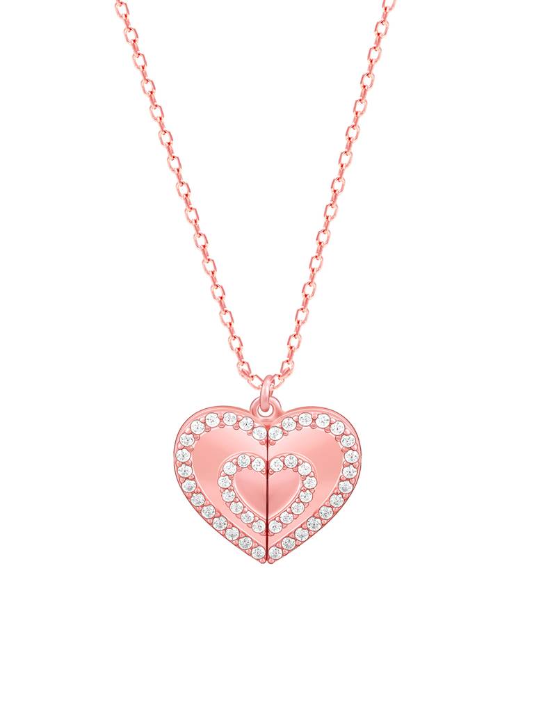 Giva 925 Silver Rose Gold Custom Together Forever Always Pendant With Link Chain : PD02388