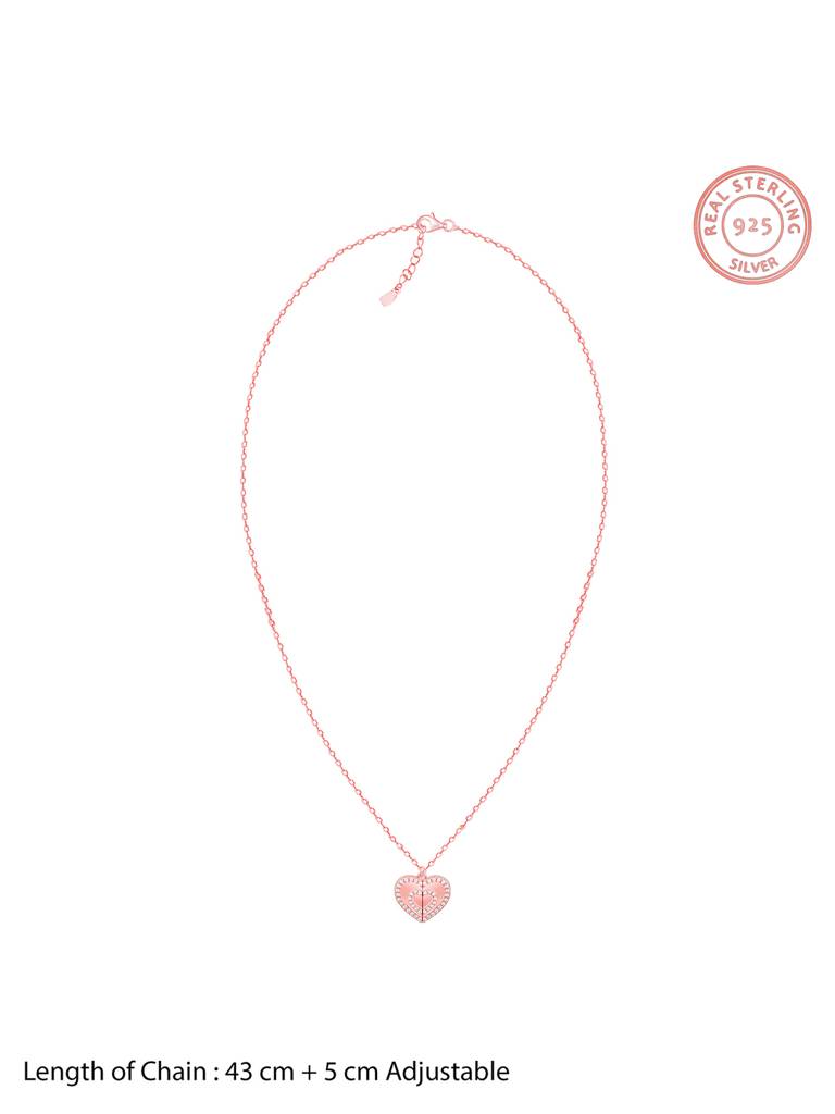 Giva 925 Silver Rose Gold Custom Together Forever Always Pendant With Link Chain : PD02388