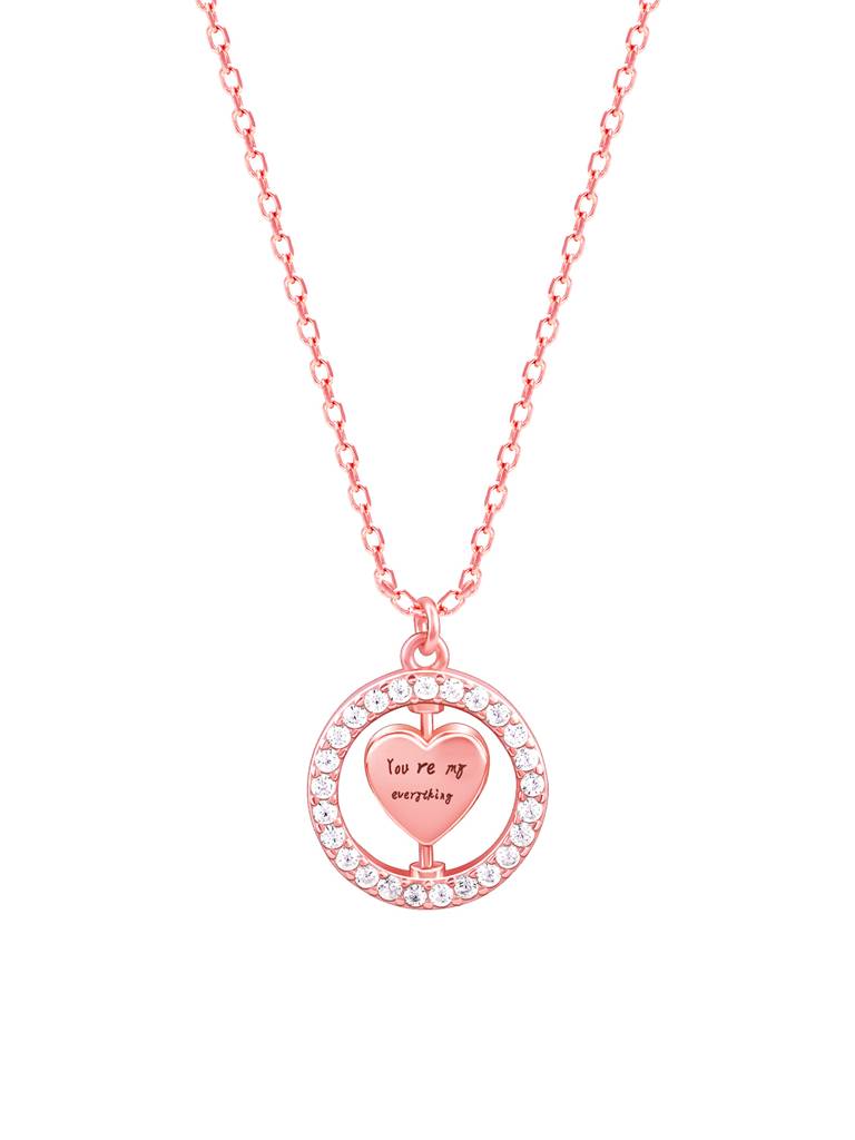 Giva 925 Silver Rose Gold Custom Endless Love Pendant With Link Chain : PD02392