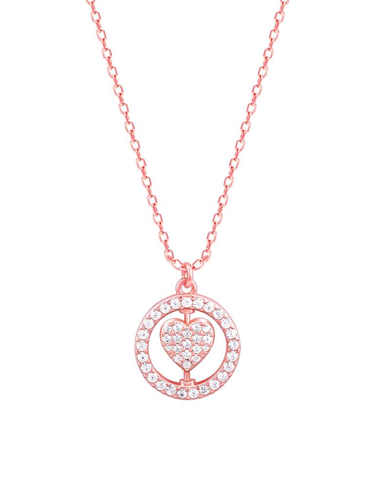 Giva 925 Silver Rose Gold Custom Endless Love Pendant With Link Chain : PD02392