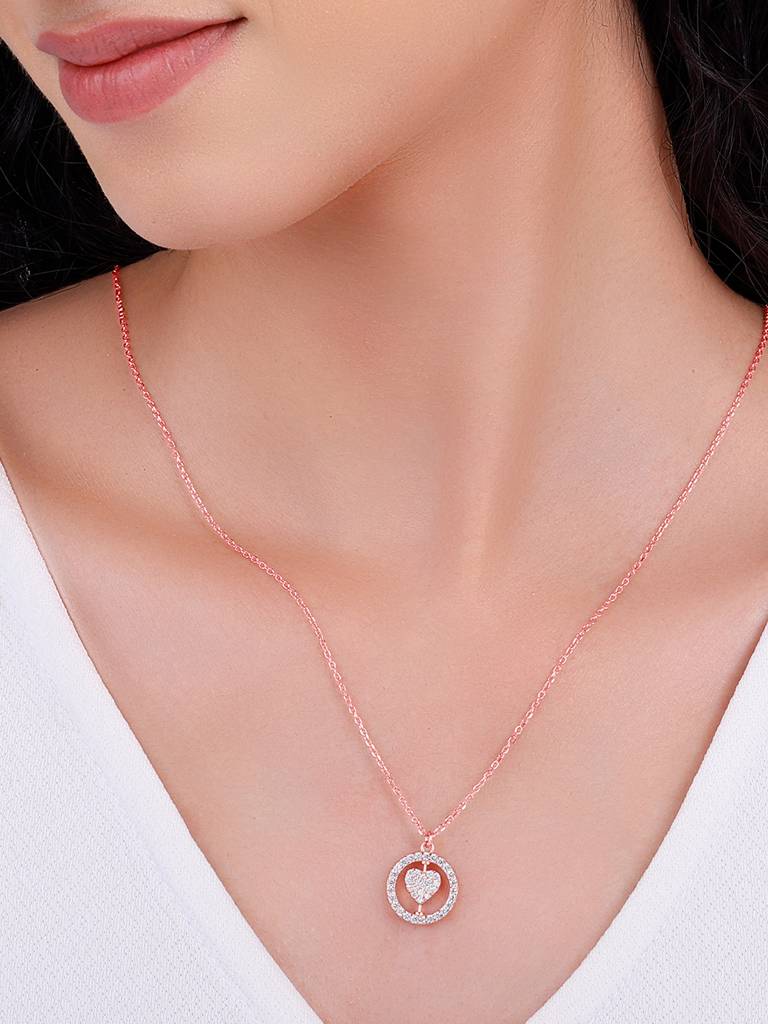 Giva 925 Silver Rose Gold Custom Endless Love Pendant With Link Chain : PD02392